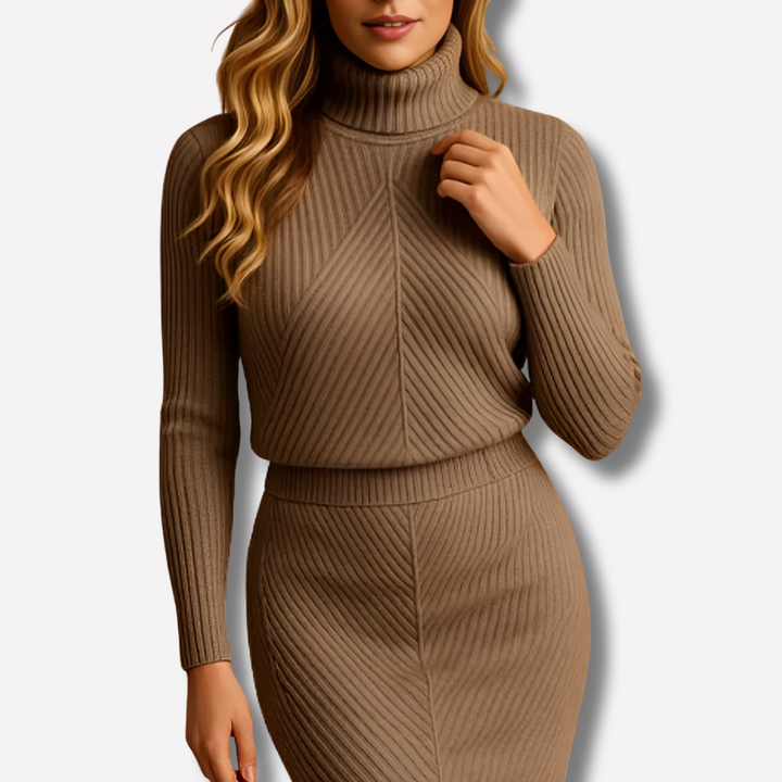 Kvinners Vinter Midi Kjole