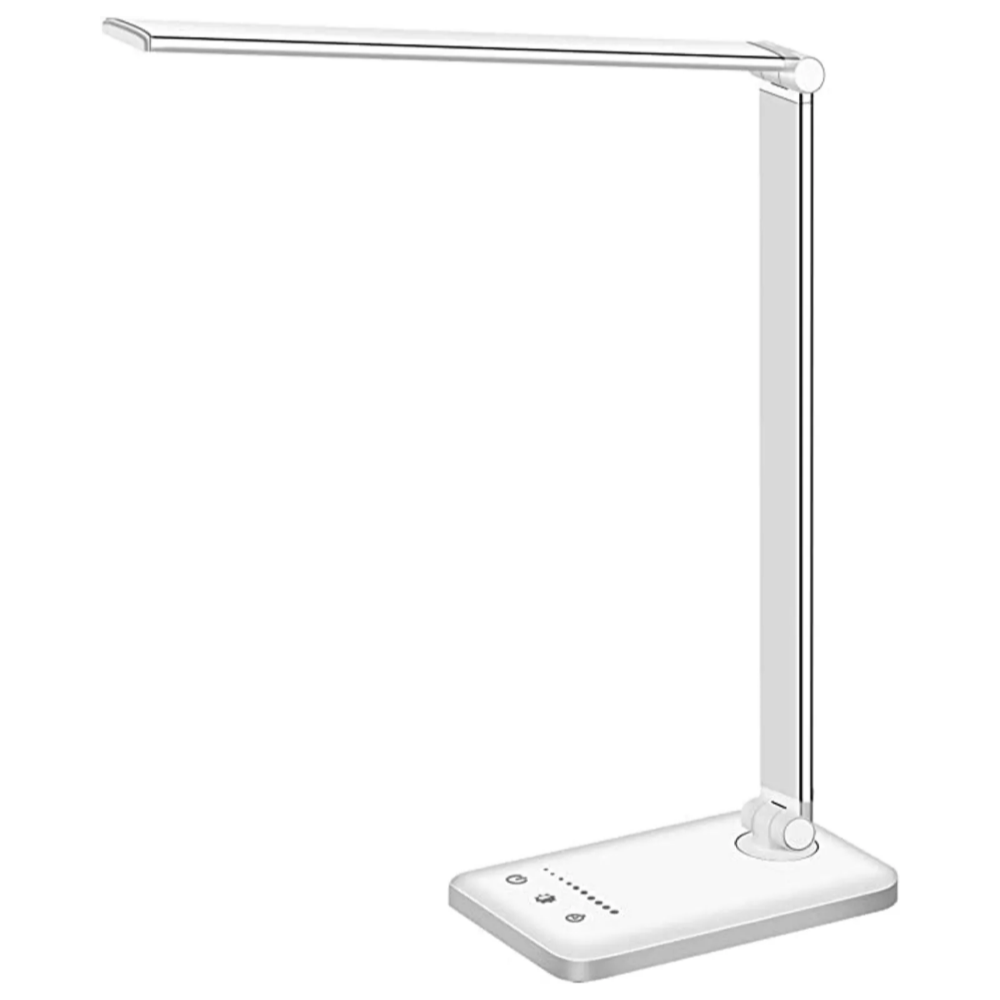 Moderne justerbar LED-skrivebordslampe med USB-ladeport – BrightEase