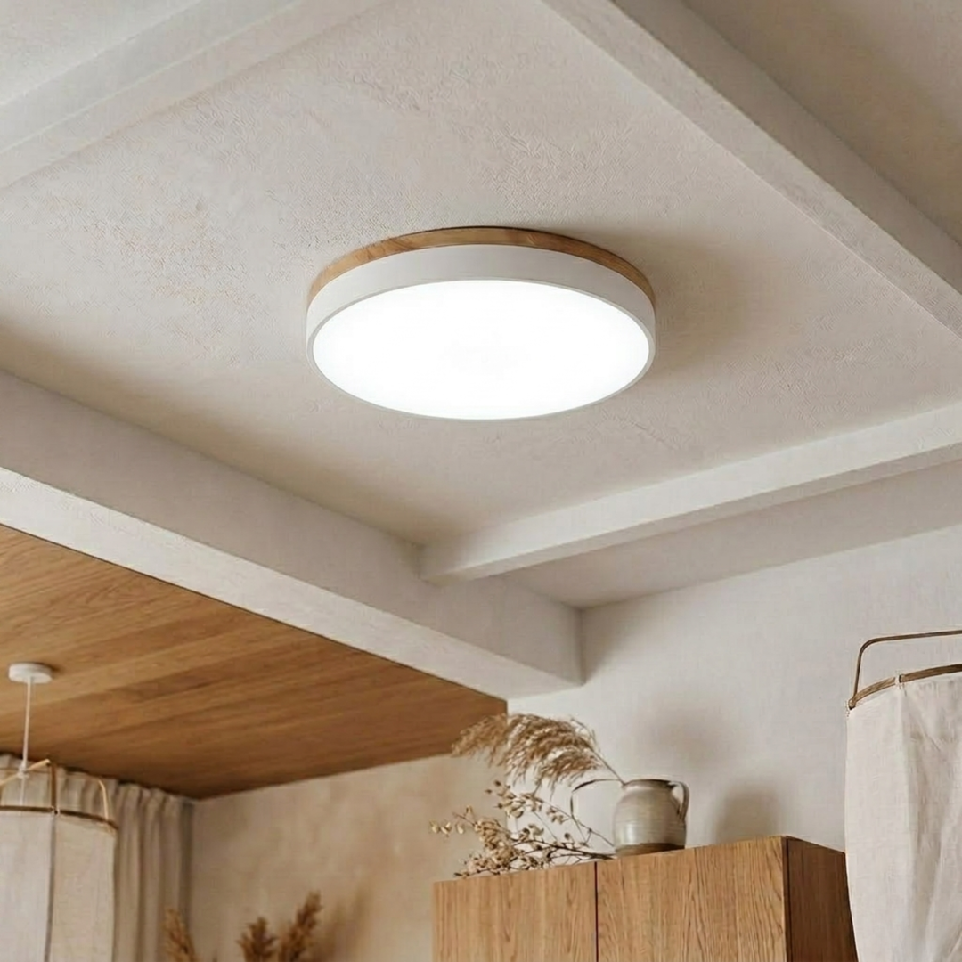 Rund skive-taklampe – flat, flushmontert lampe