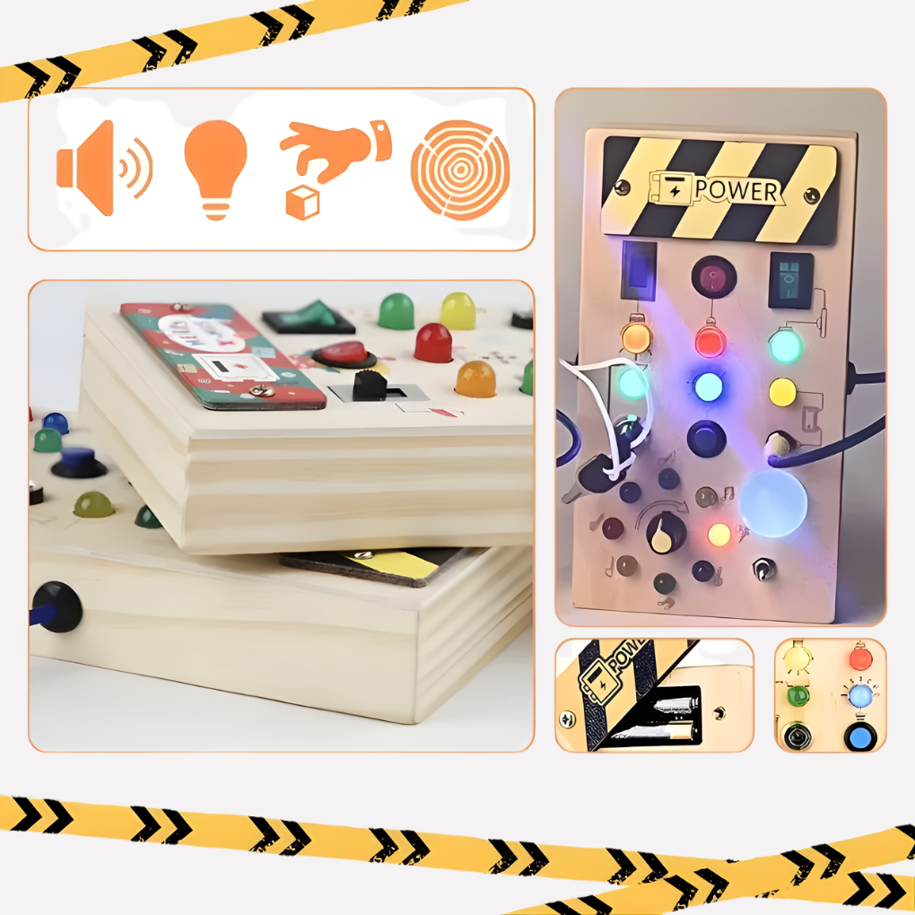 Montessori Busy Board med LED-lys