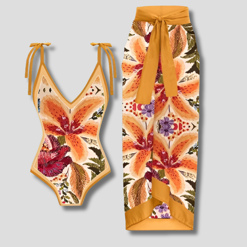 Vintage En-Delt Badebukse med Volanger