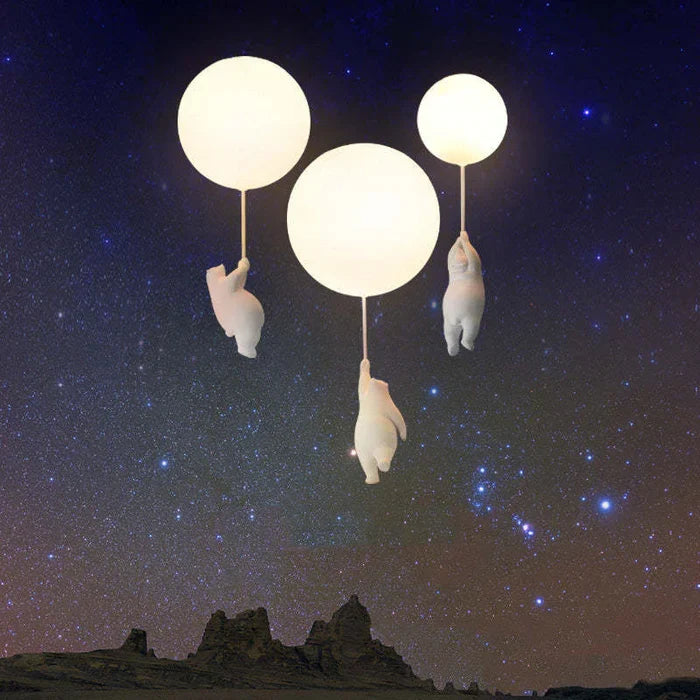 Taklampe for barn med bjørn og ballong - CloudBear