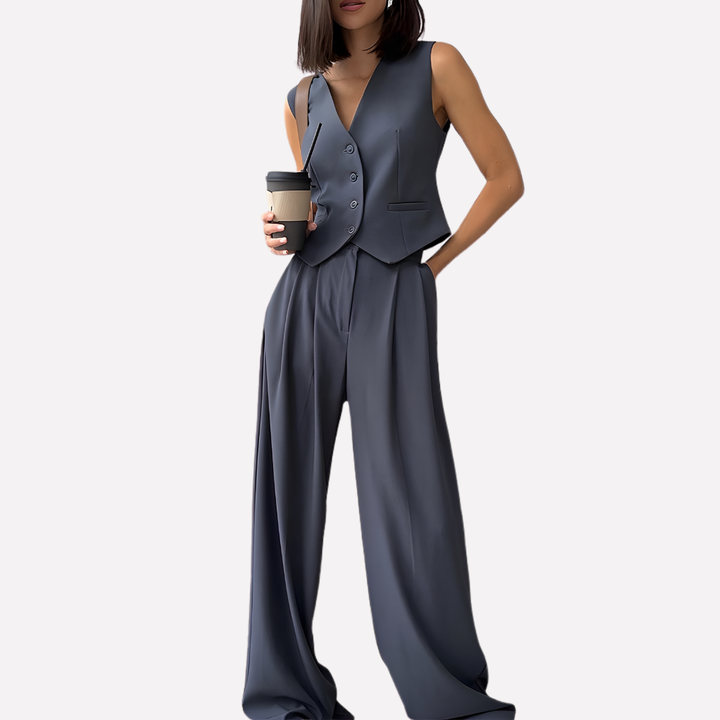 Kvinnes Ermløs Vest & Lange Bukser