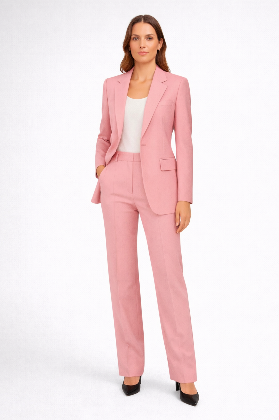 Buksedress til Dame – Blazer med Struktur & Rett Bukse