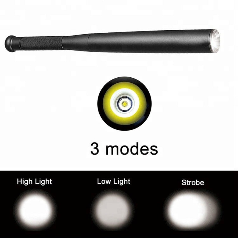 LED-lykt formet som balltre | Aluminiumslegering, 3 lysmoduser | Nød- og bruksverktøy