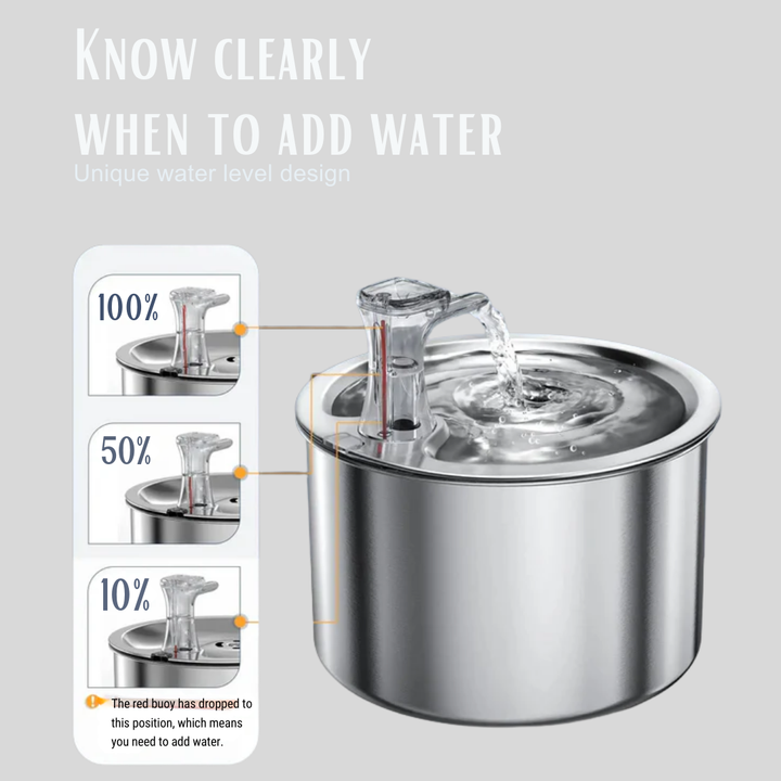 Rustfritt Stål Katt Vann Dispenser