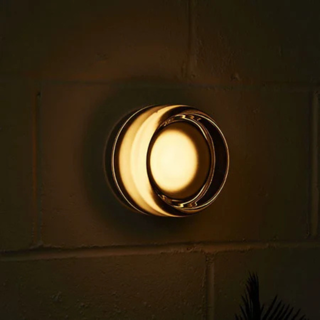 Rund moderne veggarmatur i glass med LED, 1 lyspunkt