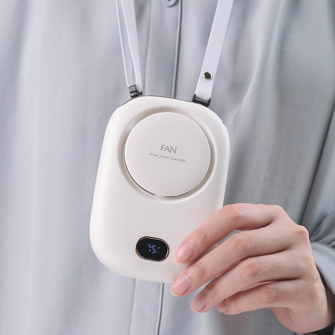 Oppladbar mini halsvifte med USB – Lett med justerbare hastigheter