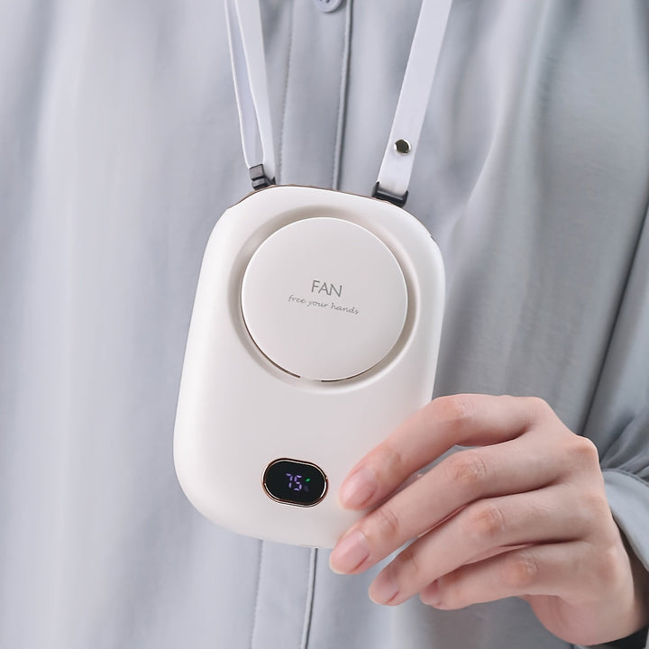 Oppladbar mini halsvifte med USB – Lett med justerbare hastigheter