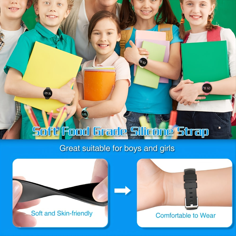 Digital LED-klokke med skritteller og vibrasjonsalarm – Fitnesstracker for barn