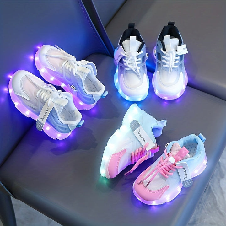 Lysende Sneakers for Barn – Fargerike, LED-Belysning for et Lekent Look