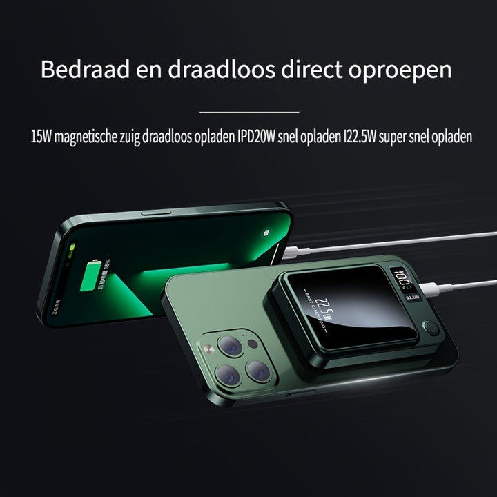 Magnetisk powerbank – Ultratynn med superrask trådløs lading