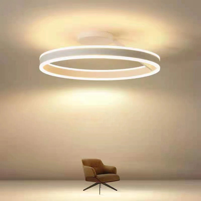 Arisha rund taklampe, moderne LED, svart/hvit, stue, gang, metall