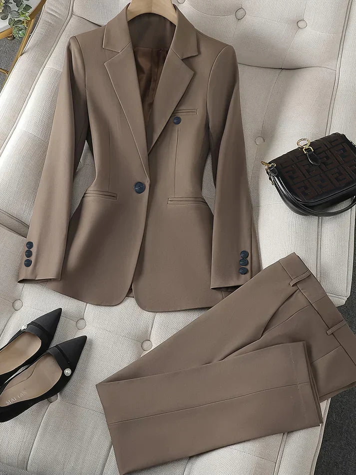 Kvinnens klassiske stil notched lapel blazer sett