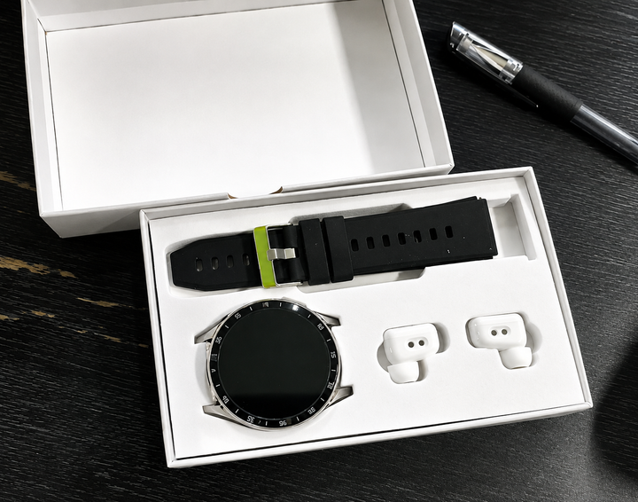 PrestigeTrack EchoWrist | Smartklokke med Bluetooth-hodetelefoner for trenings- og helseovervåking