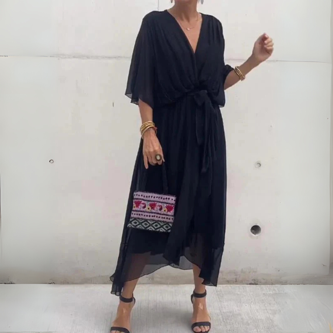 Kvinners elegante lette innpakningskjole