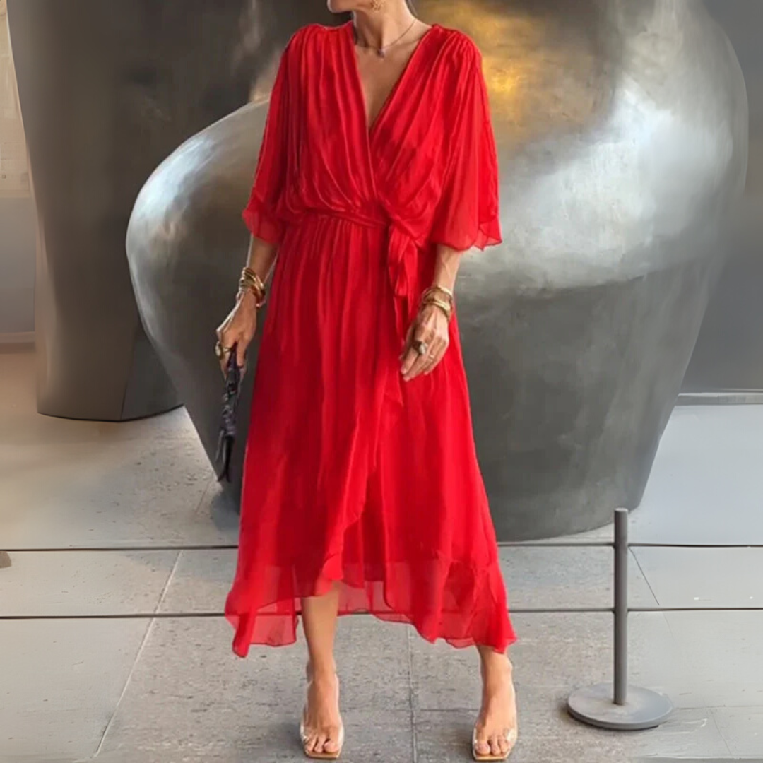 Kvinners elegante lette innpakningskjole