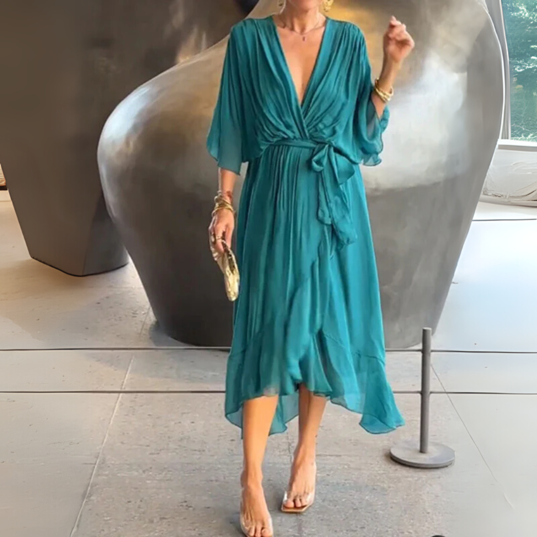 Kvinners elegante lette innpakningskjole