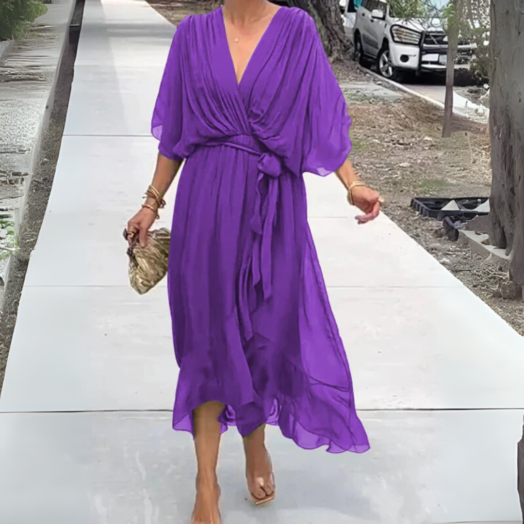 Kvinners elegante lette innpakningskjole