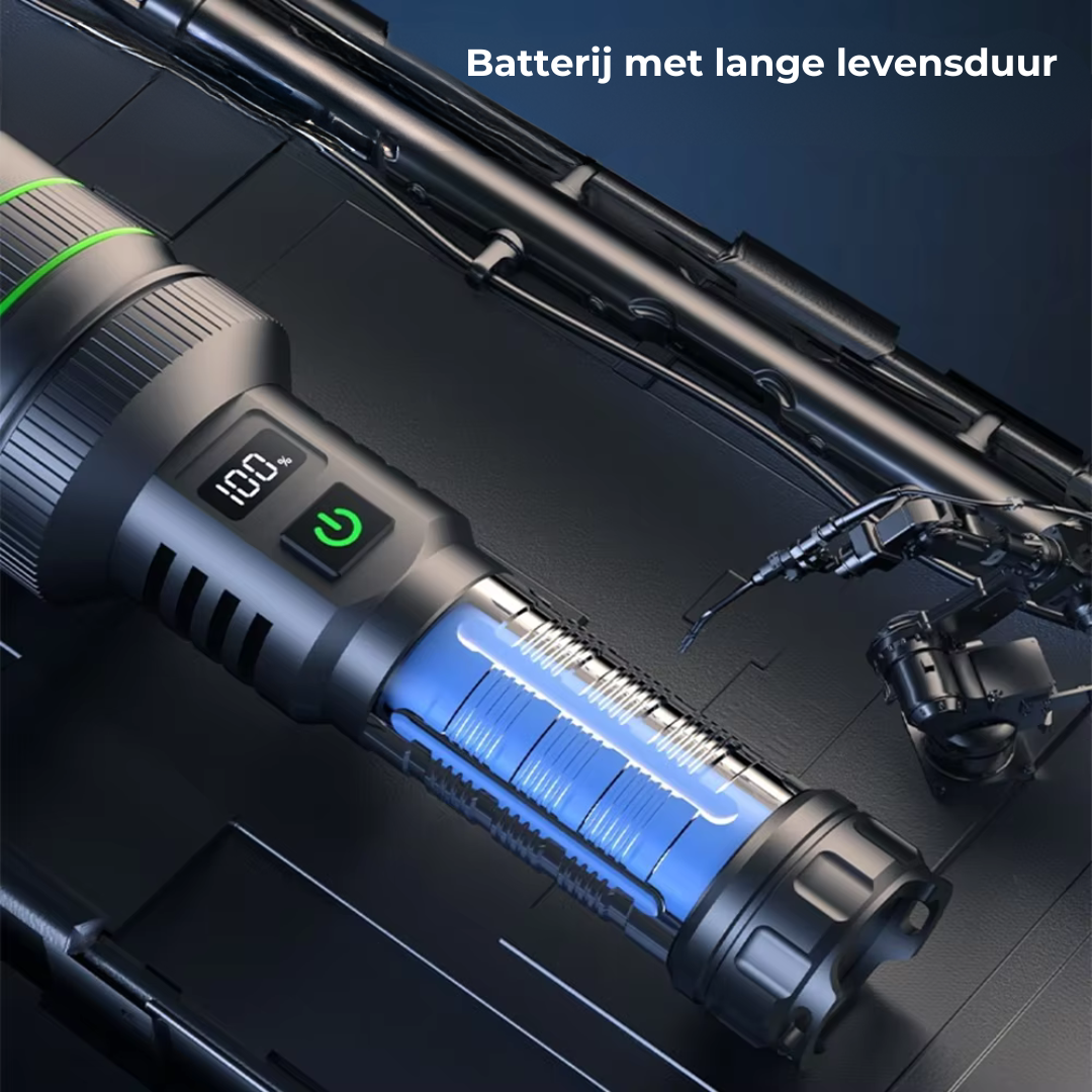 Ekstremt Kraftig og Zoombar LED-lommelykt - PowerBeam