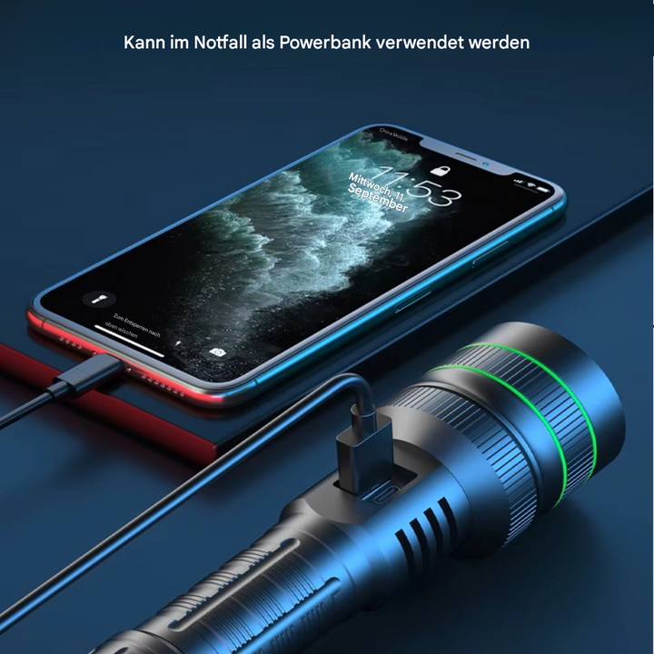 Ekstremt Lyssterk og Zoombar LED-Lommelykt - PowerBeam