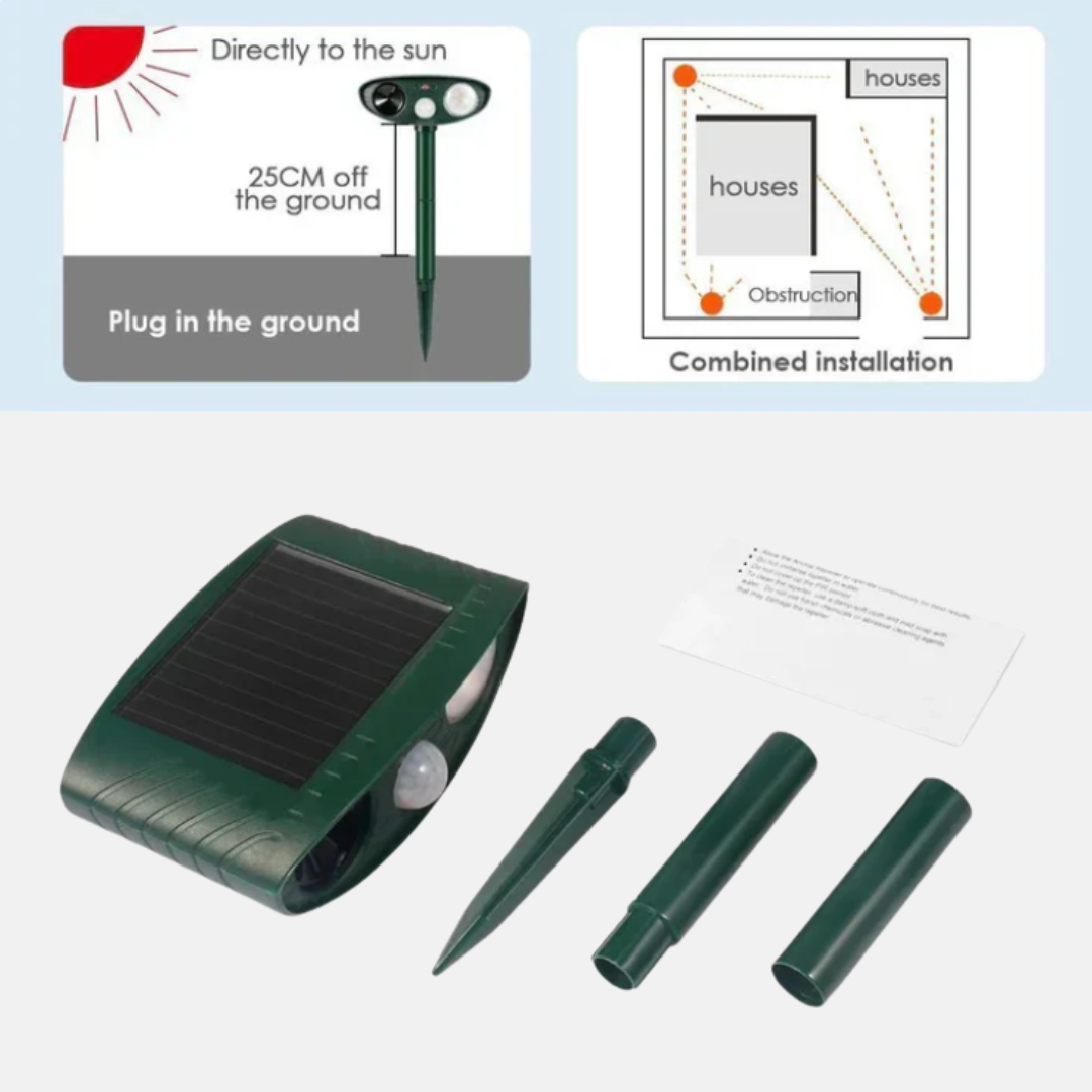 Ultrasonisk Chipmunk Repeller og Solardrevet