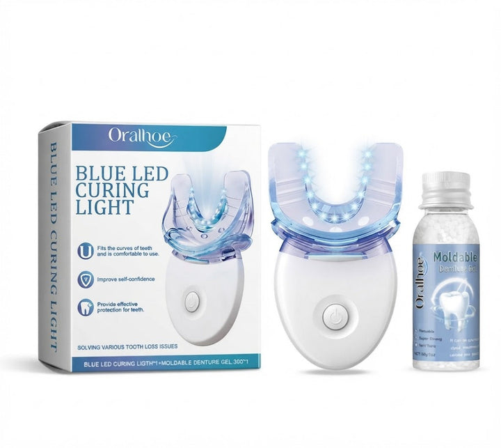 Protese | Tannreparasjonssett med LED | Formbar tannprotesegel | Futusly