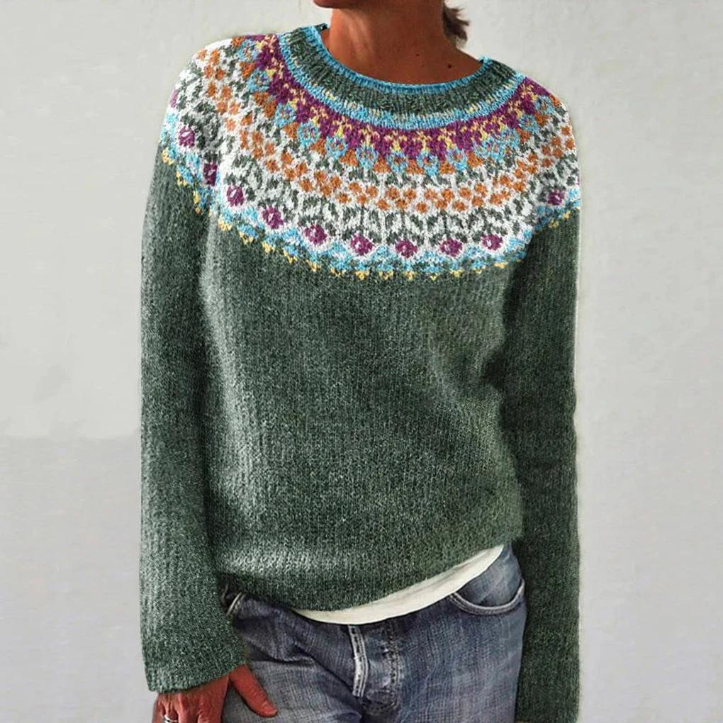 Kvinners Blomster-Mønster Genser – Lys Akcent for Dine Høst & Vinter Looks