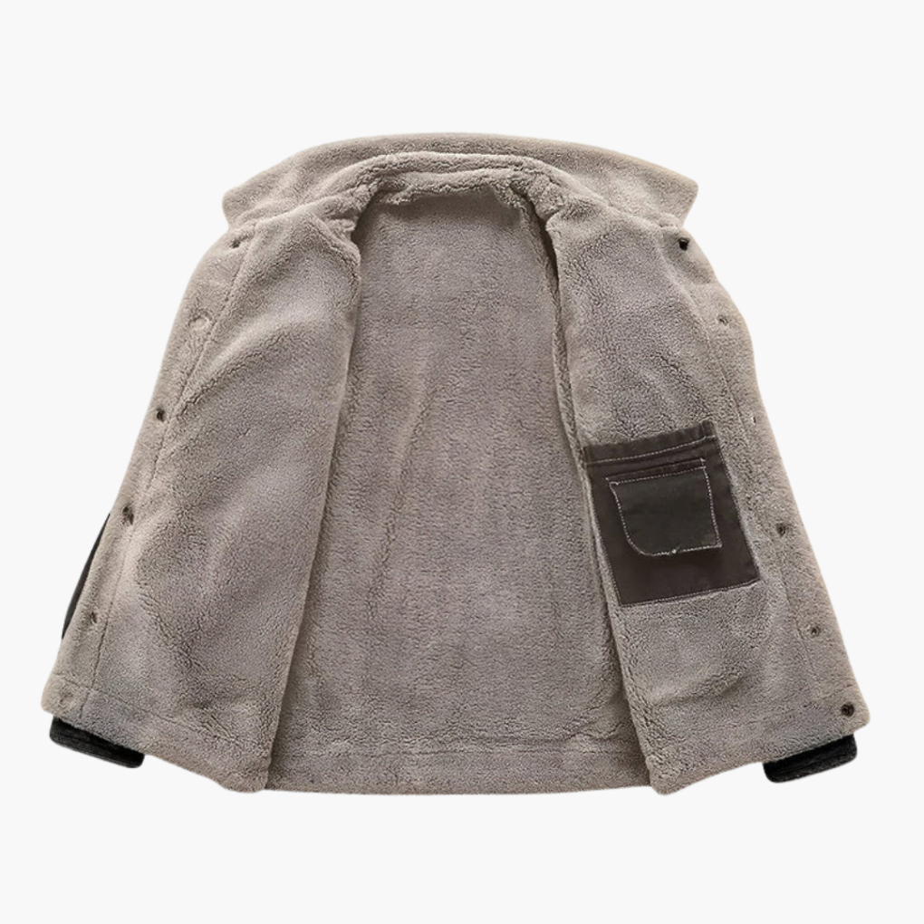 Menns fleece-fôret denimjakke salgpris