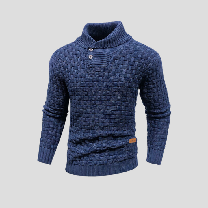 Menns Halv-Krage Knapp-Sweater