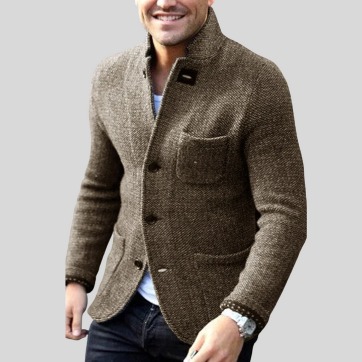 Menns Ned-Knapp Blazer – Moderne Stil med Kaldt-Vær Varme