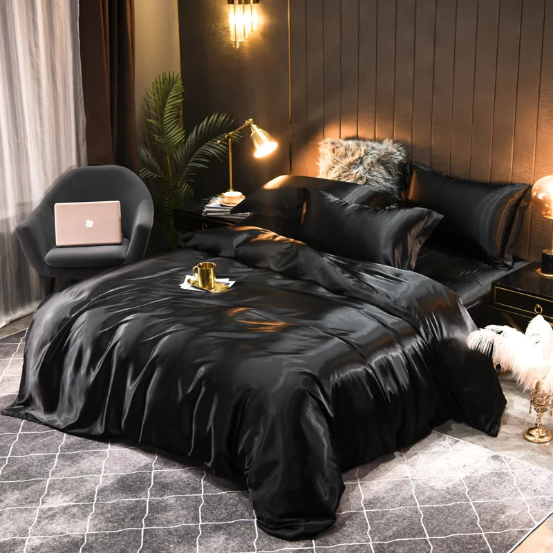Silke Satin Sengetøy Sett Unne Deg Luksuriøs Komfort Og Elegant Design