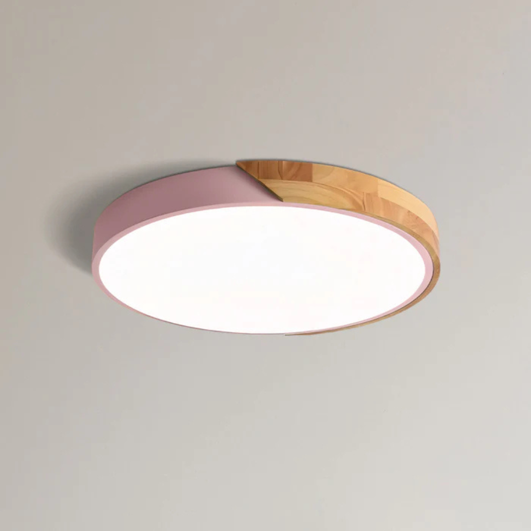 Delos Skandi Taklampe i Tre | LED-Designlys med Naturlig Uttrykk