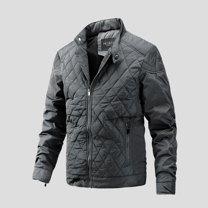 Elegant Overgangs Quilted Jakke for Menn