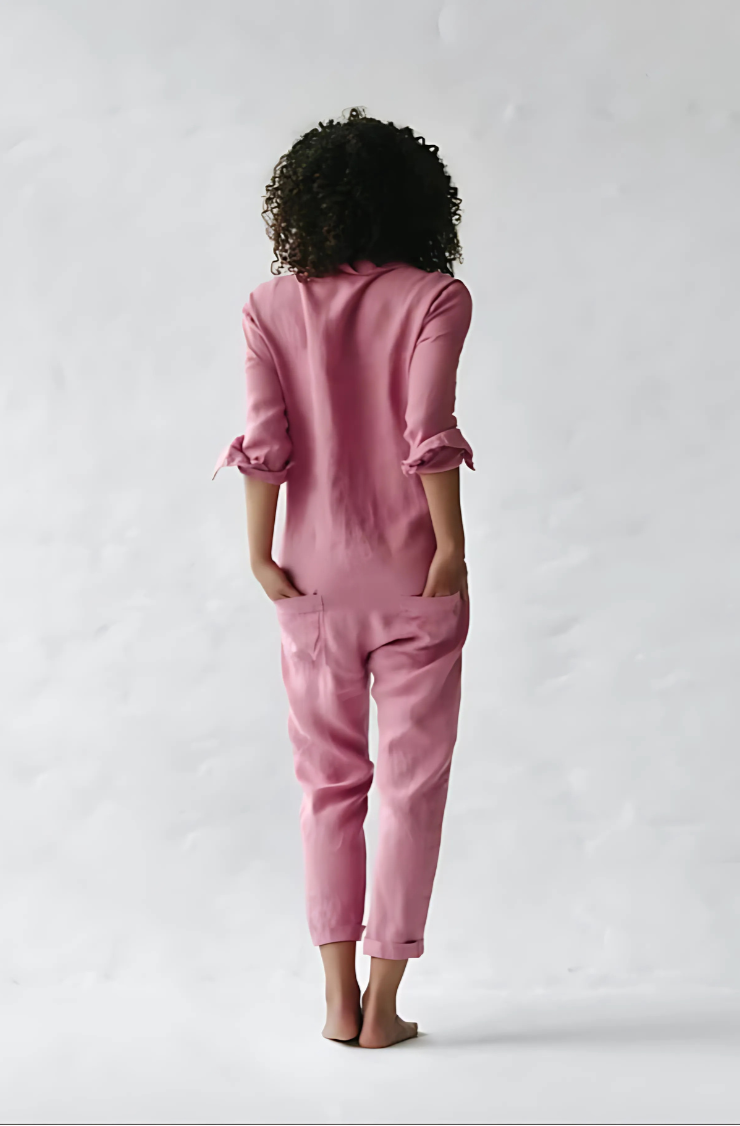 Bomull-Lin Jumpsuit for Kvinner