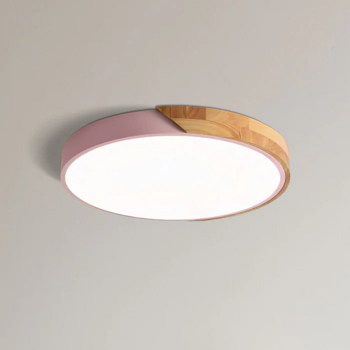 Delos taklampe i skandinavisk tre | Naturlig LED-designlampe