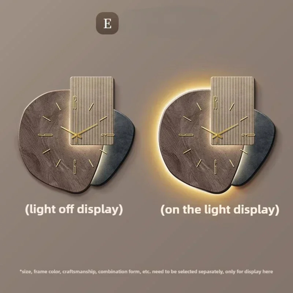 Moderne Minimalistisk Veggklokke med Lys