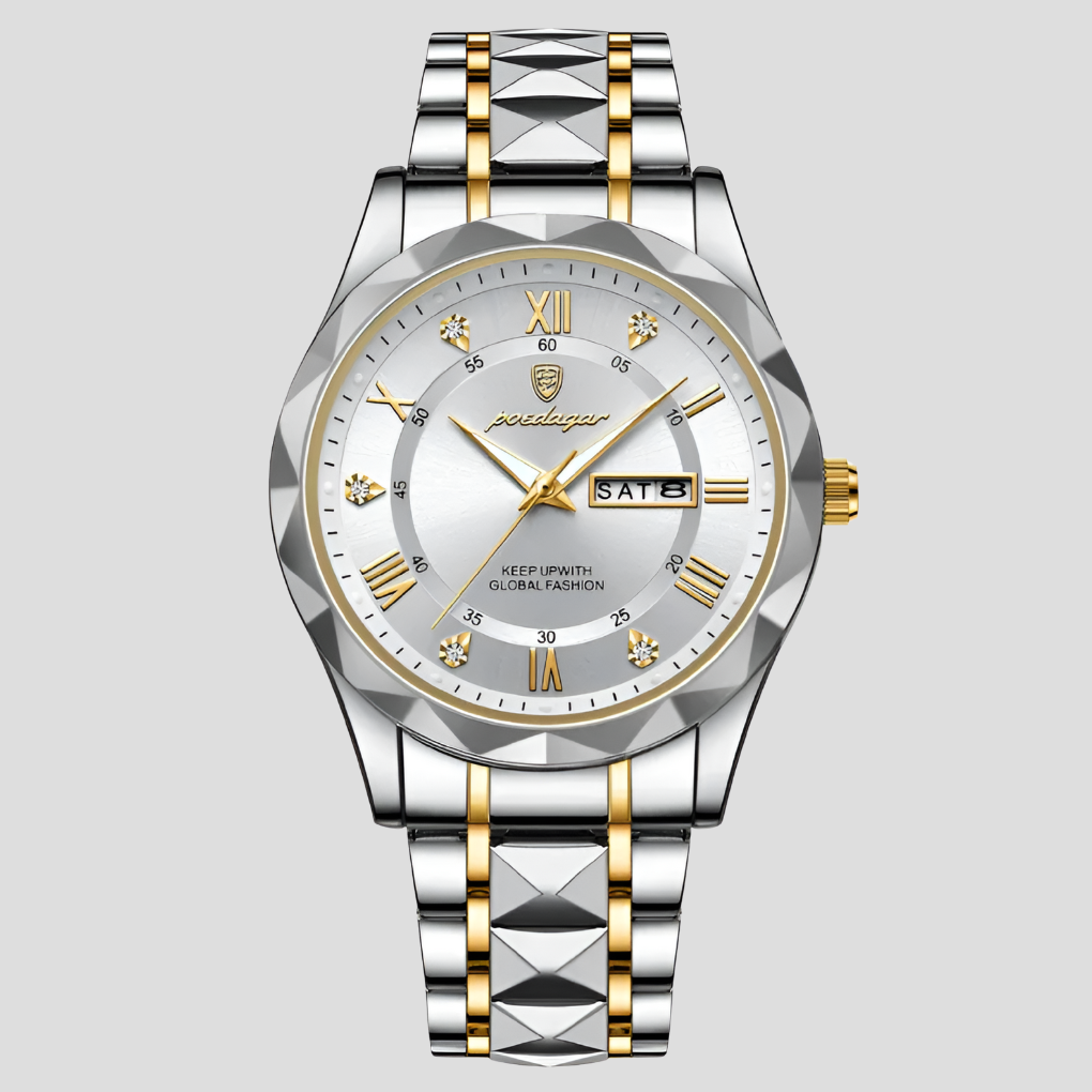 Hverdagsforretningsklær Luksus Menns Rustfritt Stål Klokke