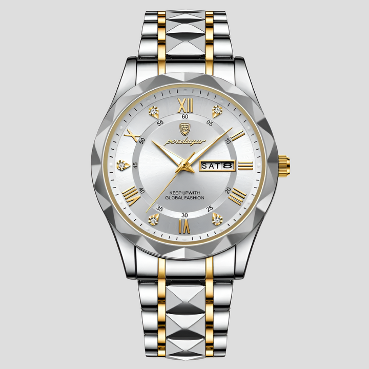 Hverdagsforretningsklær Luksus Menns Rustfritt Stål Klokke