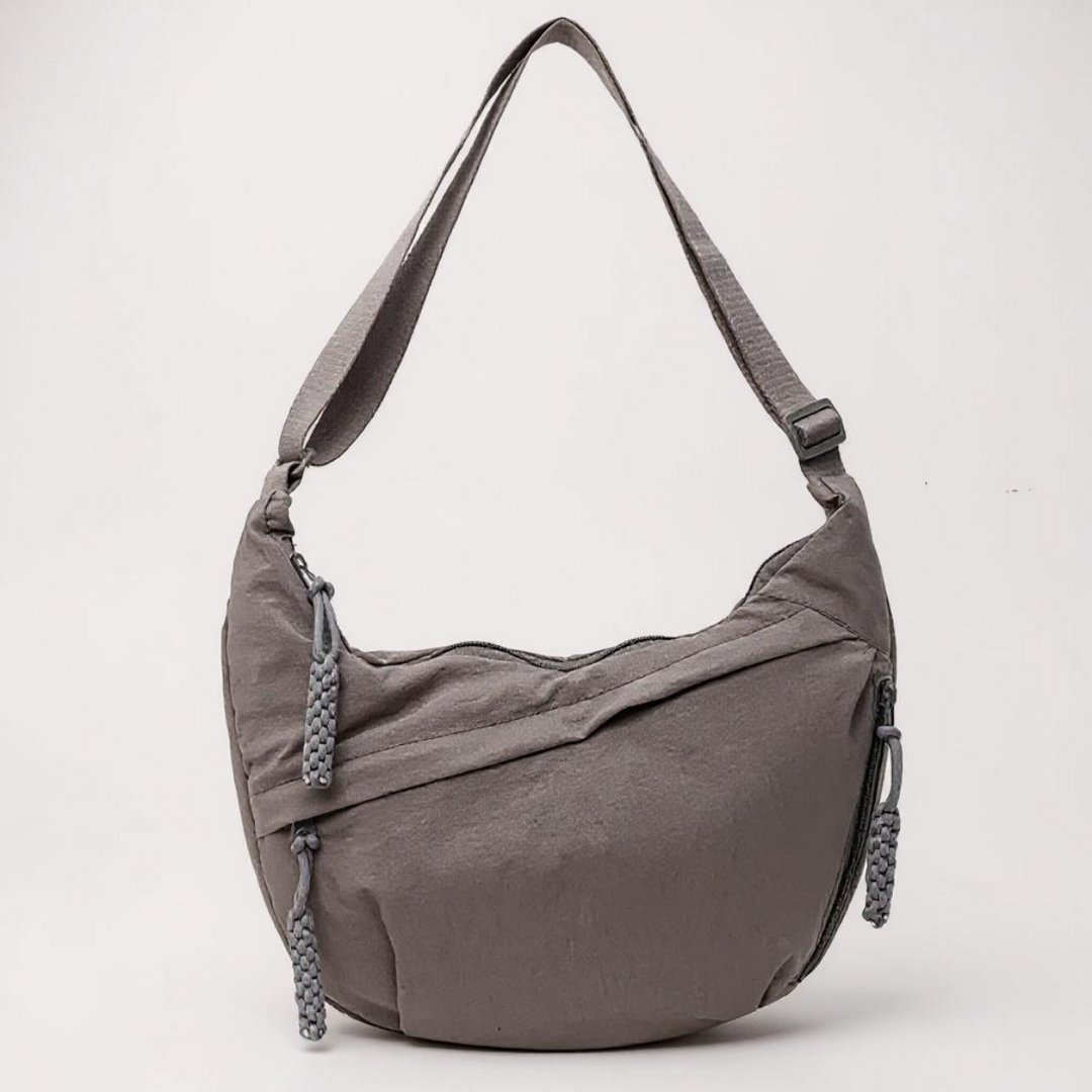 Skulderveske - justerbar bærestropp, crossbody i nylon med flere lommer