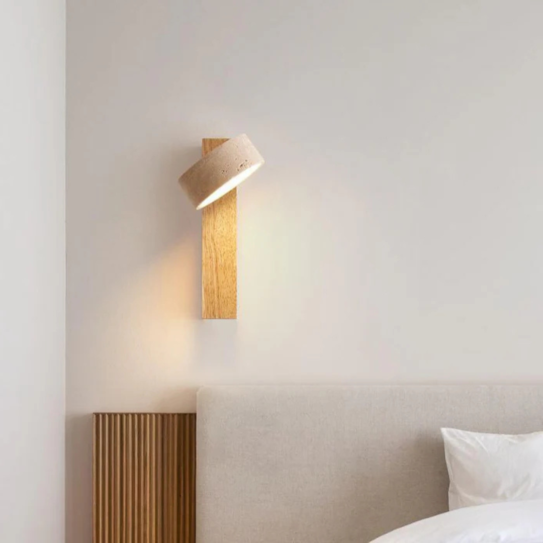 LED-Vegglampe i Travertintre Wabi-sabi 1 Lyspunkt