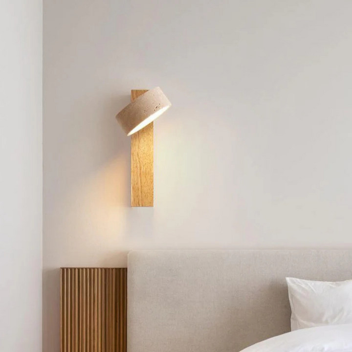 LED-Vegglampe i Travertintre Wabi-sabi 1 Lyspunkt