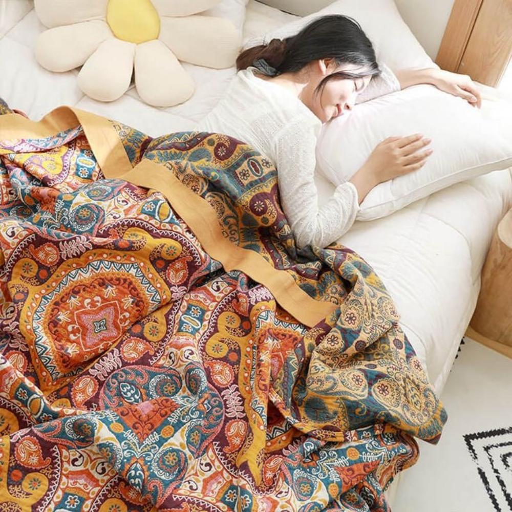 Soloppgang Boho Reversibel Pledd