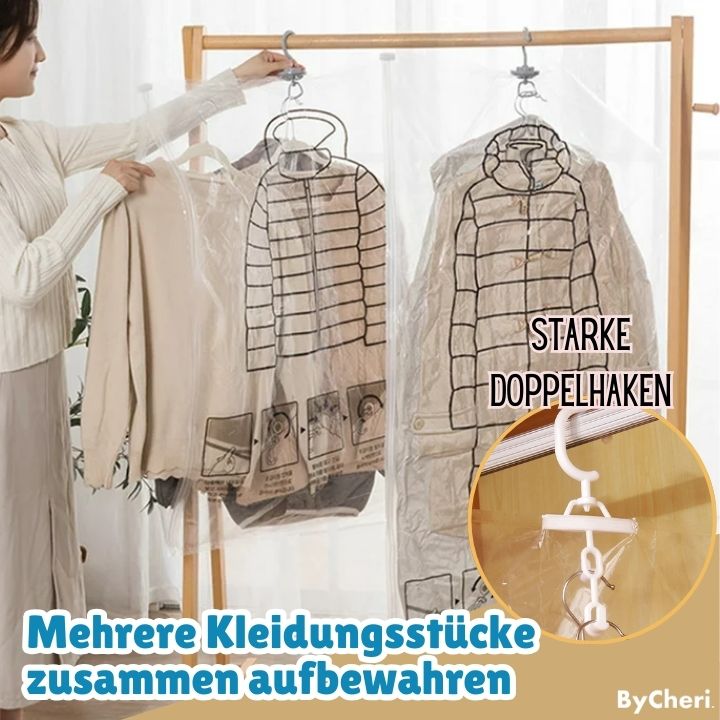 Hengende vakuumposer til plassbesparende garderobe, 130 x 60 cm, gjennomsiktig
