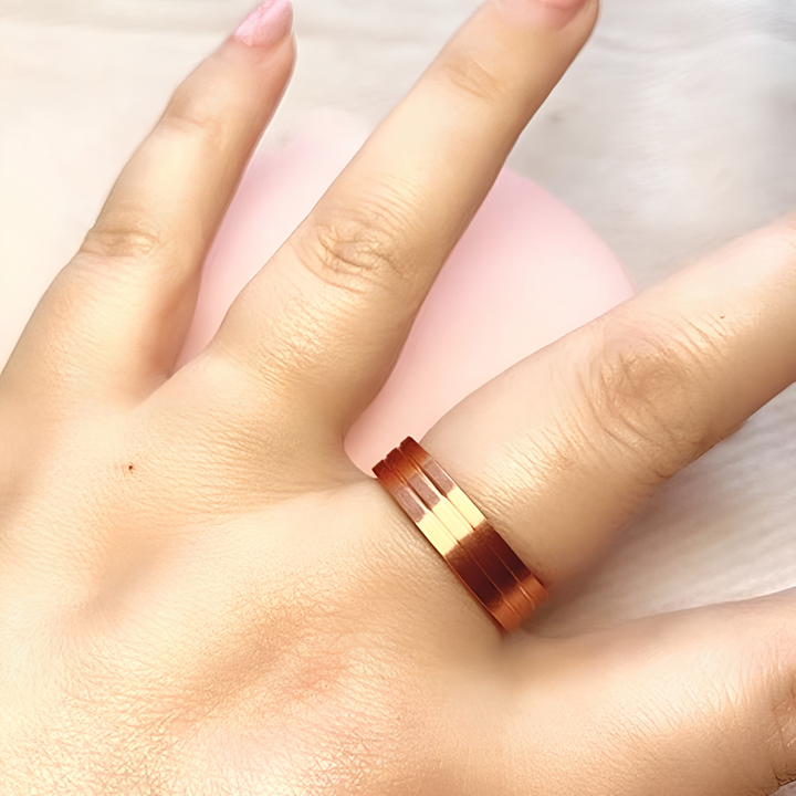 Fransk-Stil Katt-Øye Sten Kobber Magnetisk Ring