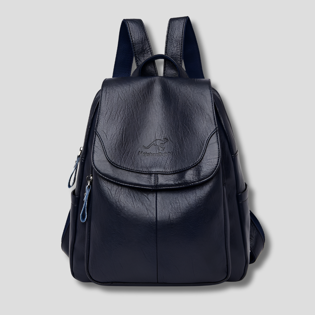 Anti-tyveri lær ryggsekk for stilige kvinner