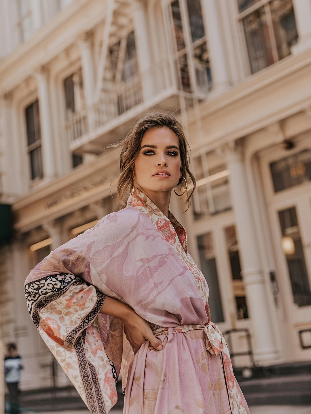 Punainen kukkakuvioinen kimono - Isabella