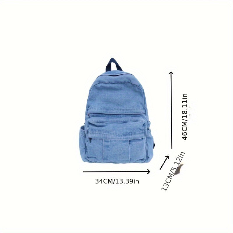 Uformell Denim-Ryggsekk – Trendy og Allsidig Reiseveske for Menn og Kvinner