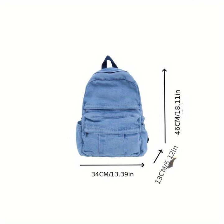 Uformell Denim-Ryggsekk – Trendy og Allsidig Reiseveske for Menn og Kvinner