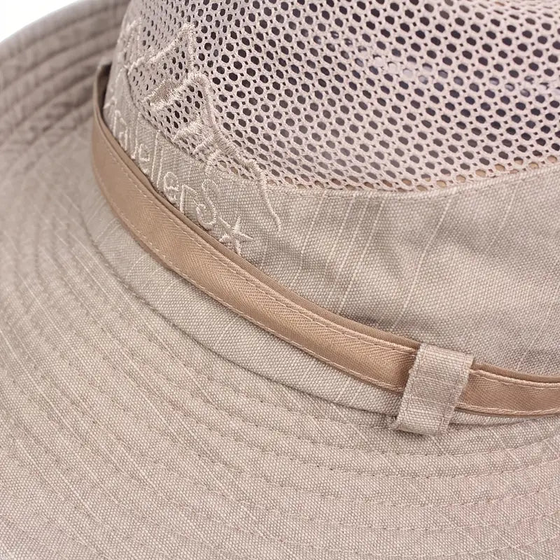 Utendørs solhatt med justerbare stropper og bred brem – Solantra